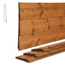 Gevelbekleding zweeds rabat vuren bruin geïmpregneerd 1,4-3,0 x 19,5 cm