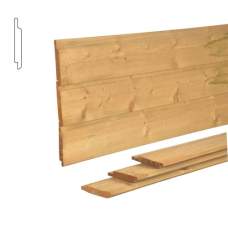 Gevelbekleding halfhouts rabat vuren bruin geïmpregneerd 1,9 x 14,5 cm