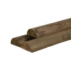 Halfronde regel vuren bruin geïmpregneerd gefreesd Ø10 x 400 cm