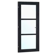 Vuren steellook enkele glas deur ld zwart gespoten 110 x 212 cm K216420