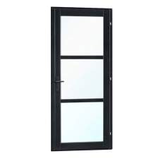 Vuren steellook enkele glas deur rd zwart gespoten 110 x 212 cm K216420