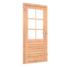 Douglas enkele glas deur 6-ruits 100 x 205 cm linksdraaiend RVS beslag K226278