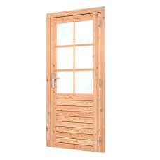Douglas enkele glas deur 6-ruits 100 x 205 cm rechtsdraaiend RVS beslag K088249