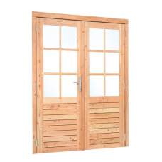 Douglas dubbele glas deur 6-ruits 185 x 205 cm linksdraaiend RVS beslag K226280