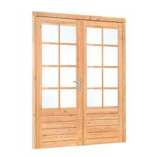 Douglas dubbele glas deur 8-ruits 205 x 215 cm linksdraaiend RVS beslag K226283