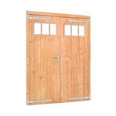 Douglas dubbele klampdeur met klein raam 185 x 205 cm linksdraaiend RVS beslag K226296