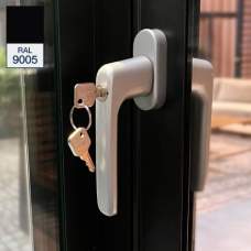 Glazen schuifwand zij-sluiting zwart