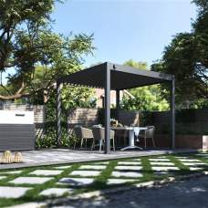 Tuindeco Basic line vrijstaande stalen overkapping 300 x 300 x 250 cm antraciet