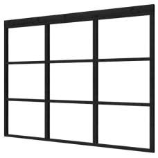 Complete steellook glaswand 135 x 224 cm zwart