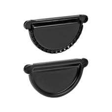 Dakgoot zwart gecoat eindstuk links+rechts