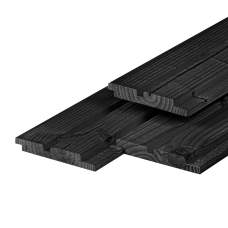 Dubbel profiel douglas geschaafd zwart gespoten 1,9 x 13 cm