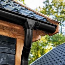 Dakgootset compleet zwart gecoat 125 mm 1 zijde 400 cm