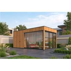 Tuinhuis KubeLine Douglas met luifel XL 380 x 687 cm onbehandelde wanden