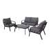 Loungeset zwart aluminium Dominica Loungeset zwart aluminium Dominica