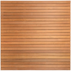 Hardhouten enkelzijdig geschaafd latten scherm recht horizontaal 180 x 180 cm