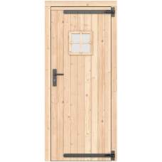 Vuren enkele deur RD groen geïmpregneerd 90 x 201 cm zwart beslag 1057541