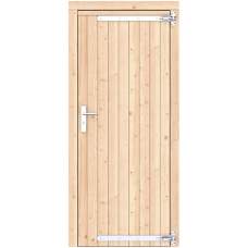 Vuren dichte enkele deur RD groen geïmpregneerd 90 x 201 cm verzinkte hengen RVS beslag 1057544