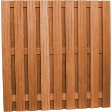 Hardhouten geschaafd plankenscherm 20-planks 14 mm recht verticaal 180 x 180 cm