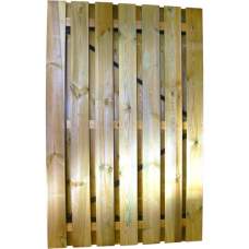 Grenen geschaafde plankendeur geïmpregneerd op zwart stalen frame 120 x 195 cm recht