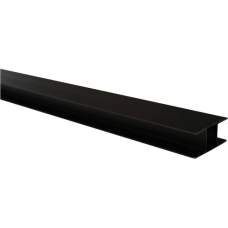 Stalen H-gleufpaal met structuur poedercoating zwart RAL9005 4,2 x 9,6 x 184 cm