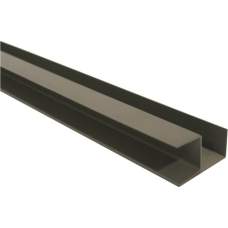 Stalen hoekprofiel met structuur poedercoating kwartsgrijs RAL7039 t.b.v. H-gleufpaal 4 x 8 x 220 cm