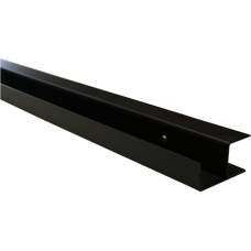 Stalen hoekprofiel met structuur poedercoating zwart RAL9005 t.b.v. H-gleufpaal 4 x 8 x 220 cm