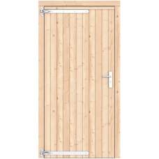 Vuren dichte enkele deur LD groen geïmpregneerd 108 x 209 cm verzinkte hengen RVS beslag 1073335