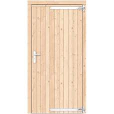 Vuren dichte enkele deur RD groen geïmpregneerd 108 x 209 cm verzinkte hengen RVS beslag 1073337