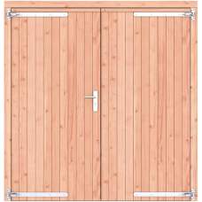 Douglas dubbele dichte deur LD verzinkte hengen RVS beslag 201 x 209 cm 1073244
