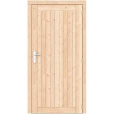 Vuren enkele dichte deur Prestige RD groen geïmpregneerd 108 x 209 cm RVS beslag 1073354