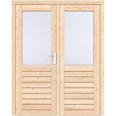 Vuren dubbele deur Prestige LD onbehandeld 168 x 209 cm RVS beslag 1073281