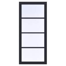 Vuren vast raam Prestige zwart gecoat 100 x 224 cm 1073438