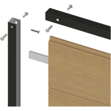 NewTechWood aluminium frameset t.b.v. scherm i.c.m. betonpalen zwart gepoedercoat