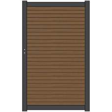 NewTechWood Co-extrusie composiet deur Premium horizontaal triple teak 97 x 186 cm