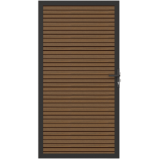 NewTechWood Co-extrusie composiet deur horizontaal triple teak/zwart 100 x 195 cm