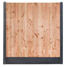 Hout-betonschutting antraciet i.c.m. geschaafd douglas 21-planks tuinscherm