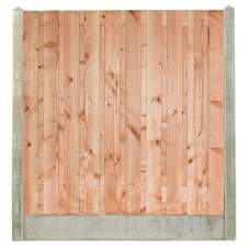 Hout-betonschutting wit/grijs i.c.m. geschaafd douglas 21-planks tuinscherm