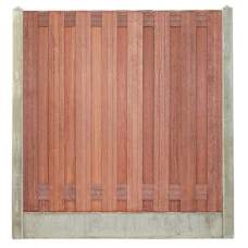 Hout-betonschutting wit/grijs i.c.m. hardhout 15-planks tuinscherm