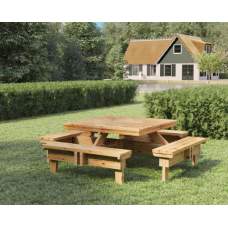 Picknicktafel vierkant 230 x 235 x 70 cm