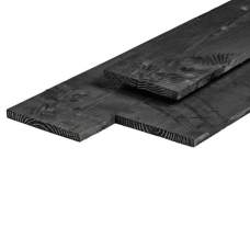 Kantplank douglas ongeschaafd zwart geïmpregneerd 2,5 x 25 cm