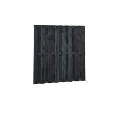 Tuinscherm geïmpregneerd grenen 18 planks 180 x 180 cm 15 mm Recht Zwart