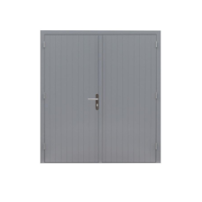 Hardhouten dubbele dichte deur Prestige 202 x 221 cm grijs gegrond