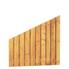 Tuinscherm geïmpregneerd grenen 21 planks 180 x 180/90 cm 17 mm Verloop