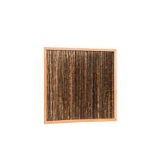 Bamboescherm van zwarte bamboestokken in frame 186 x 186 cm