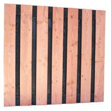 Douglas tuinscherm 19 mm 15-planks 180 x 180 cm zwart/douglas