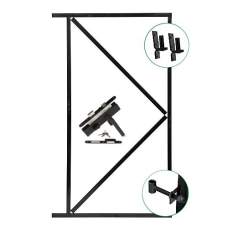 IJzeren deurframe zwart gespoten 155 x 90 cm inclusief slot