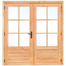 Douglas dubbele glas deur 6-ruits 205 x 215 cm linksdraaiend