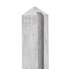 Betonsleufpaal diamantkop wit/grijs blokhutprofiel 11,5 x 11,5 x 278 cm tussenpaal