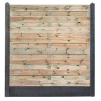 Hout-betonschutting antraciet i.c.m. grenen 15-planks tuinscherm