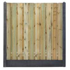 Hout-betonschutting antraciet i.c.m. grenen 21-planks tuinscherm